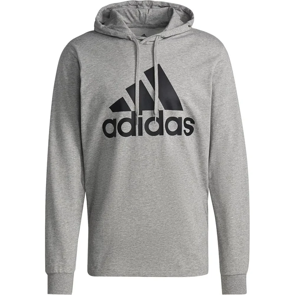 Adidas Grey Essentials Aeroready Graphic Logo Performance Hoodie Size XL - Picture 1 of 13